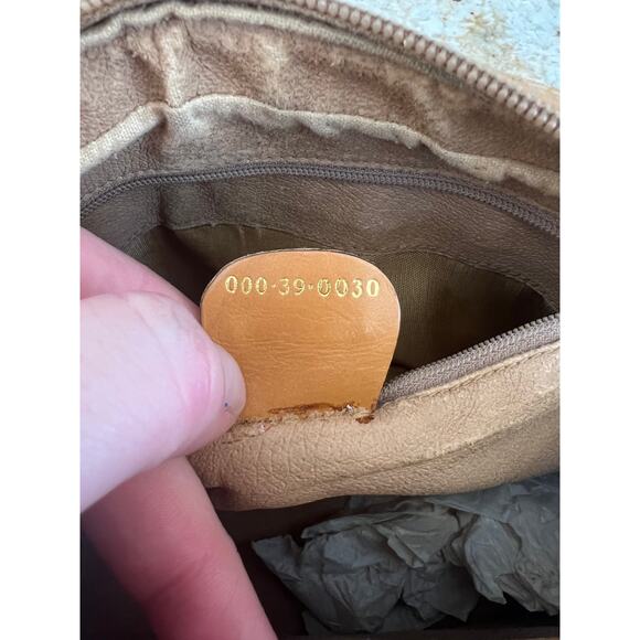 Vintage Gucci Bone Waxed Canvas Insignia Handbag with serial number! - Picture 13 of 15